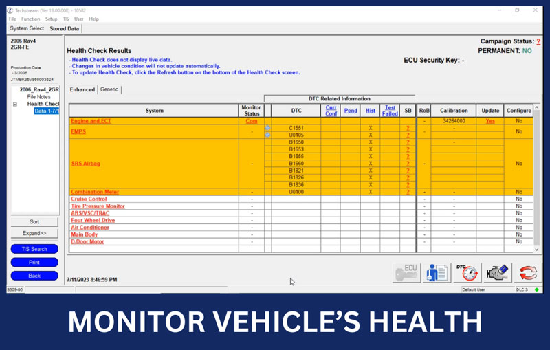 Toyota Techstream Monitor Vehicle's Health